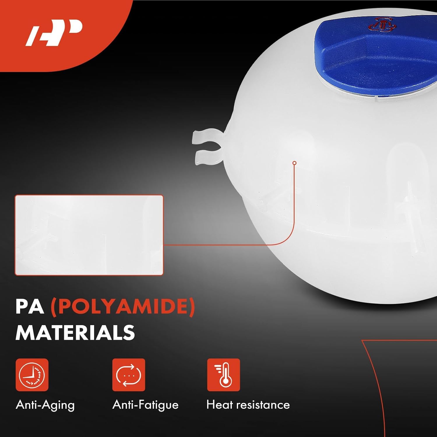 A-Premium Tanque de expansión de recuperación de desbordamiento de refrigerante con tapa y sensor compatible con Volkswagen Transporter 2010-2018