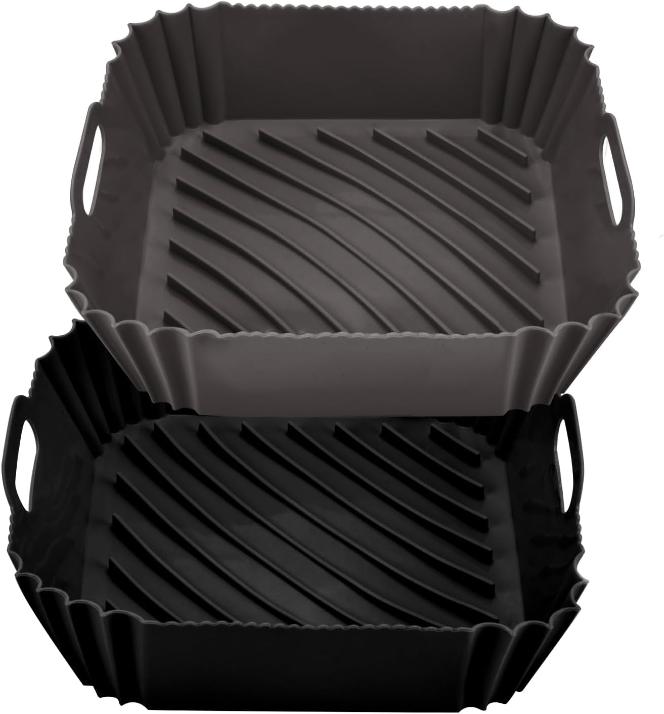 Forros reutilizables para freidora de aire, forros de silicona para freidora de aire, cuadrados con asas prácticas, cesta de silicona apta para