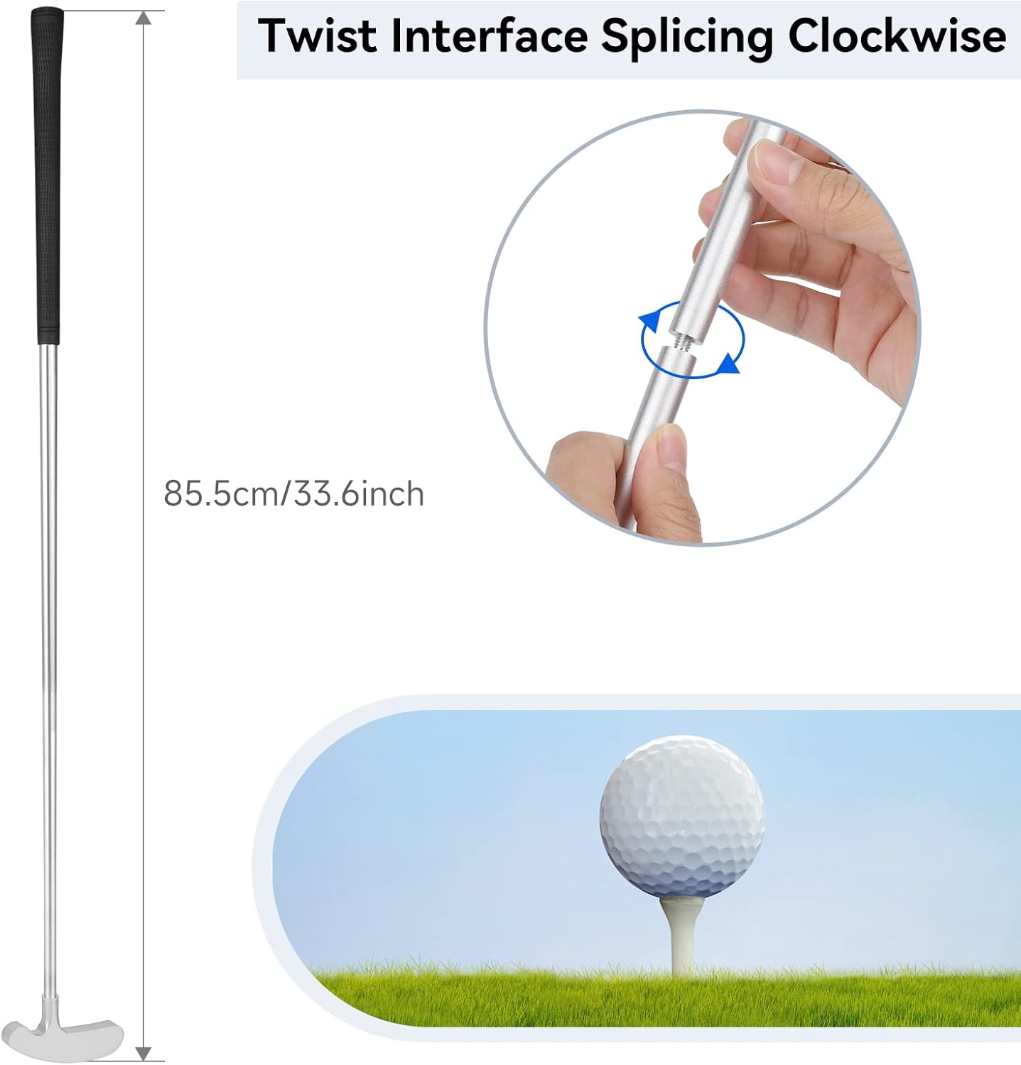 Putters de golf, accesorios de golf bidireccionales para hombres, mujeres y adultos, diestrozurdo, juego de miniclub de golf para niños,