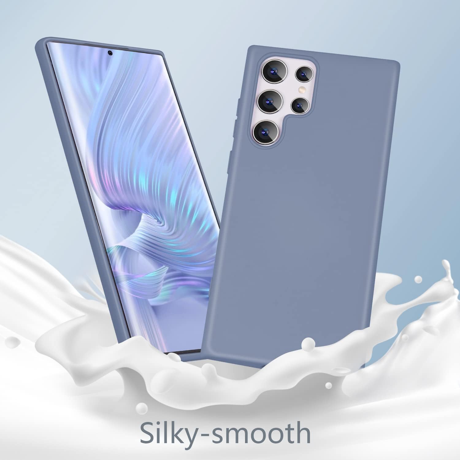 Boaixiaen Funda para Samsung Galaxy S22 Ultra 5G, silicona líquida, delgada, suave, TPU, protección de cuerpo completo, a prueba de golpes, para S22