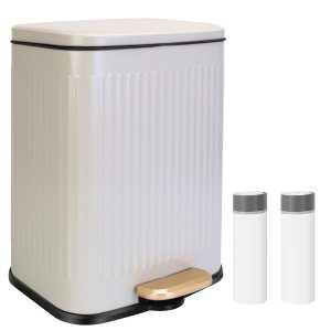 Triiter Cubo de basura rectangular de 3.5 galones con tapa de cierre suave, cubo de basura de acero inoxidable con cubo interior extraíble, papelera Triiter Cubo de basura rectangular de 3.5 galones con tapa de cierre suave, cubo de basura de acero inoxidable con cubo interior extraíble, papelera