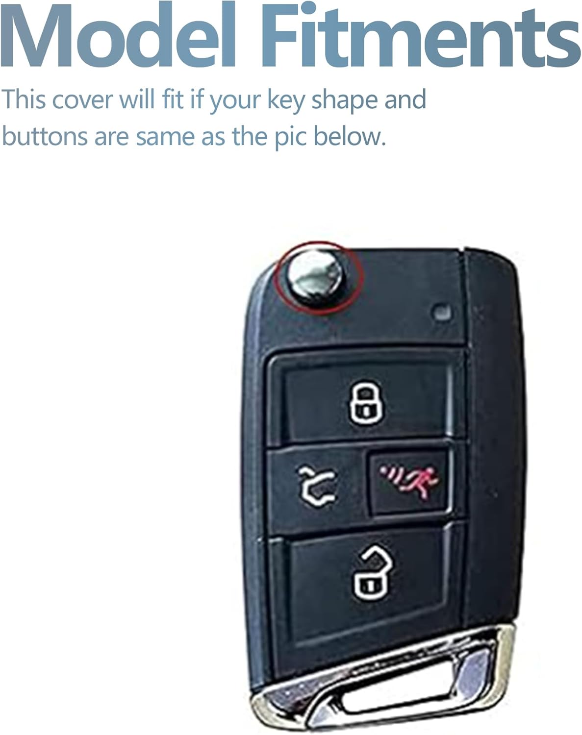 Funda para llavero VW Volkswagen con llavero apto para VW Volkswagen Arteon Atlas Golf Jetta Passat Tiguan Smart Key Case