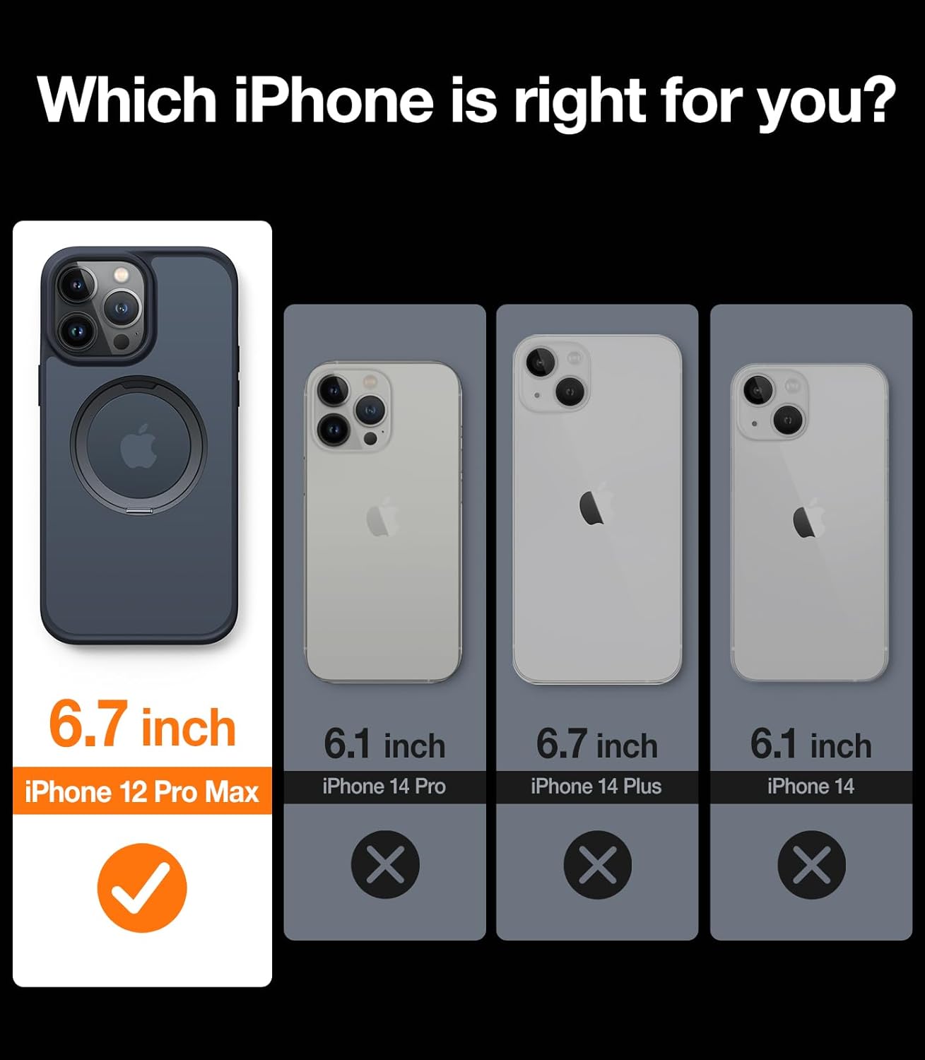 TORRAS Anillo giratorio de 360 para iPhone 12 Pro Max compatible con Magsafe con soporte, soporte de anillo magnético de grado militar a prueba de