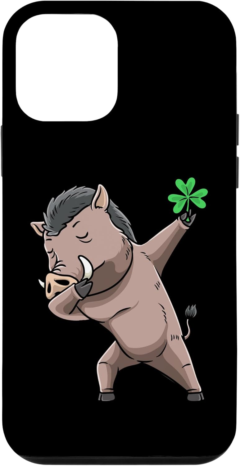 iPhone 12 mini Dabbing Wild Boar With Shamrock Pig Case