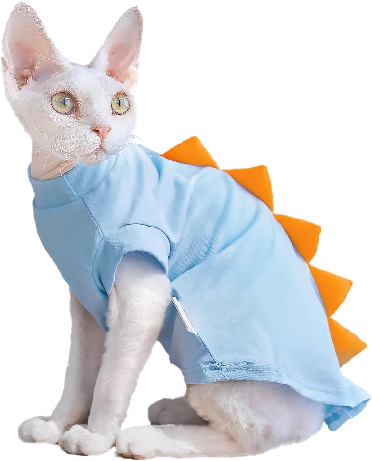 Bonaweite Sphynx – Ropa de gato sin pelo, lindas camisas de diseño de dinosaurio, ropa de gato solo para gatos, chaleco transpirable para gatitos,