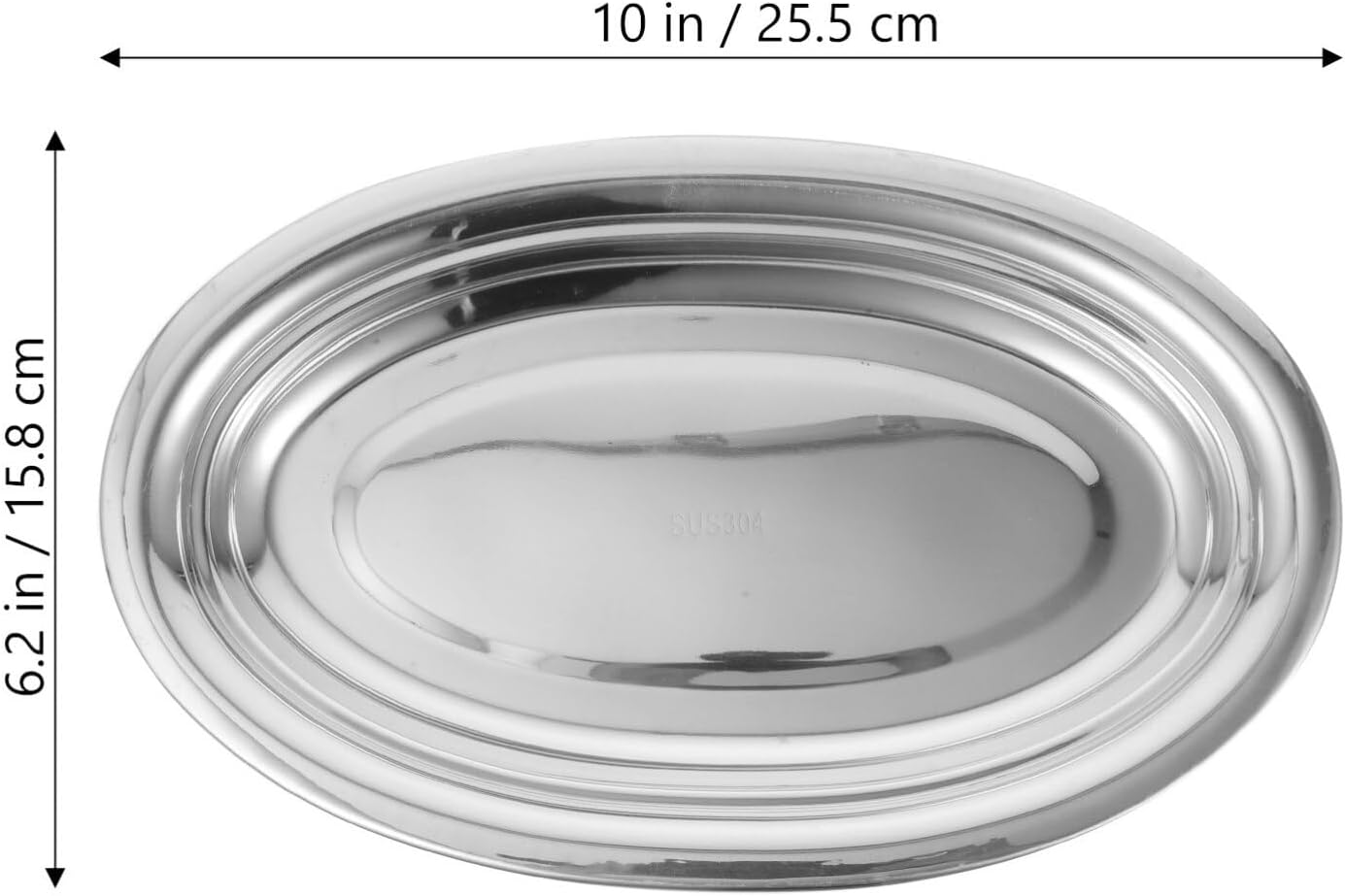 Hemoton Sizzle – Plato ovalado de acero inoxidable, plato de metal para servir alimentos al vapor, postre de carne, plato de sushi, plato, plato,