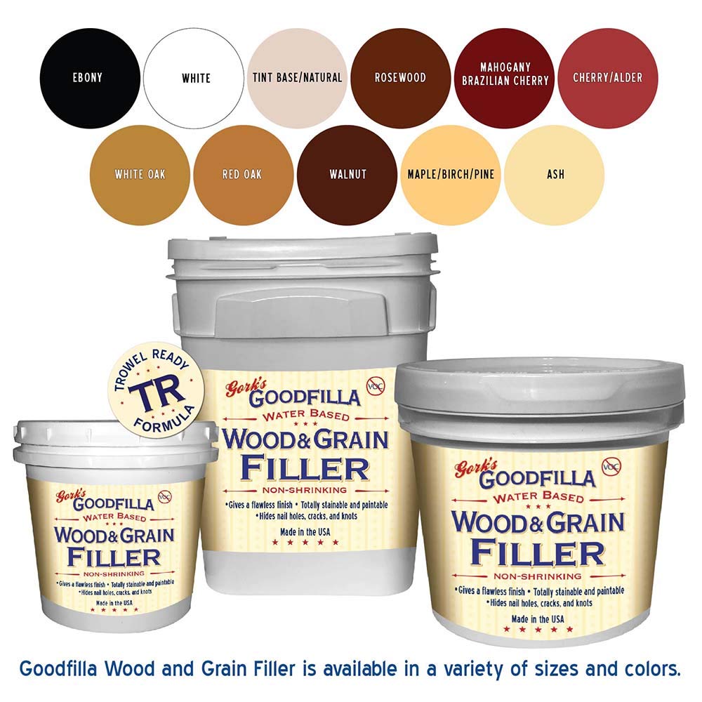 Goodfilla – Relleno de madera y grano a base de agua (listo para la llana)  Cerezaaliso  1 galón por Goodfilla  Reemplaza cada relleno y masilla