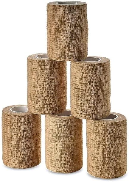 Vendaje autoadhesivo de 3 pulgadas x 5 yardas, vendaje atlético cohesivo transpirable para lesiones deportivas, esguinces de tobillo, rodilla y