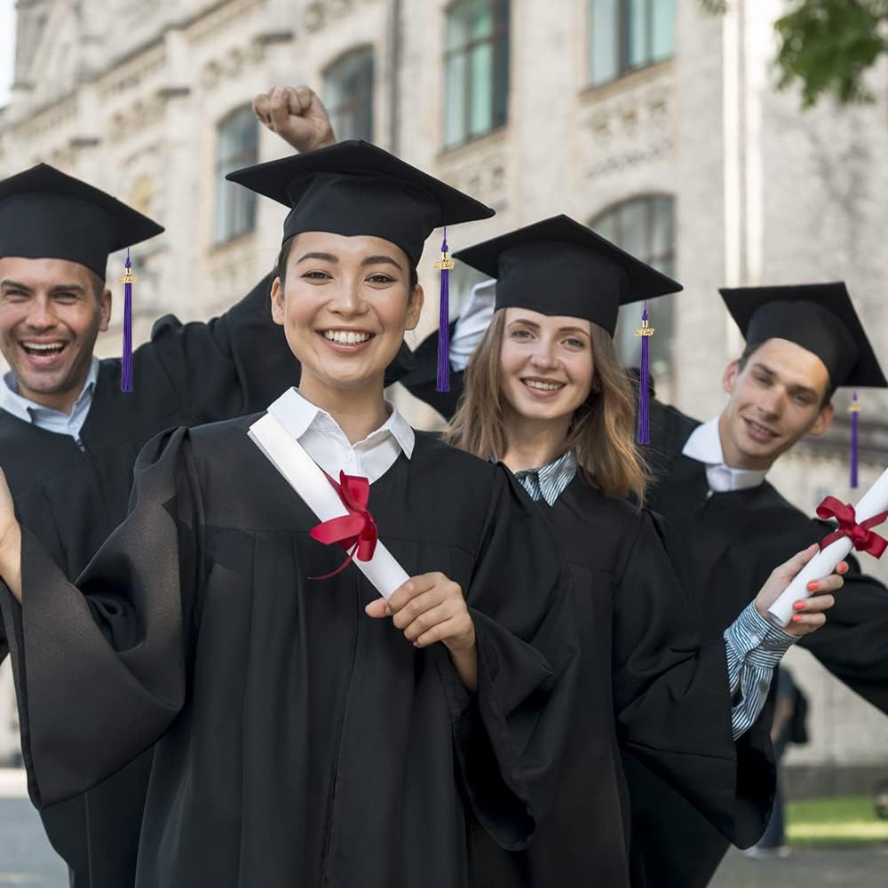 2 borlas de graduación académica de graduación 2023 para decoración de gorro de graduación, borla con dije dorado 2023, accesorios de ceremonias de
