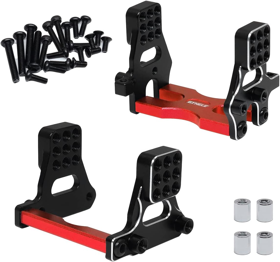 Soportes de choque Soporte de amortiguador de múltiples orificios Torre de aluminio para TRX4M Defender 118 RC Crawler Upgrades (rojo)