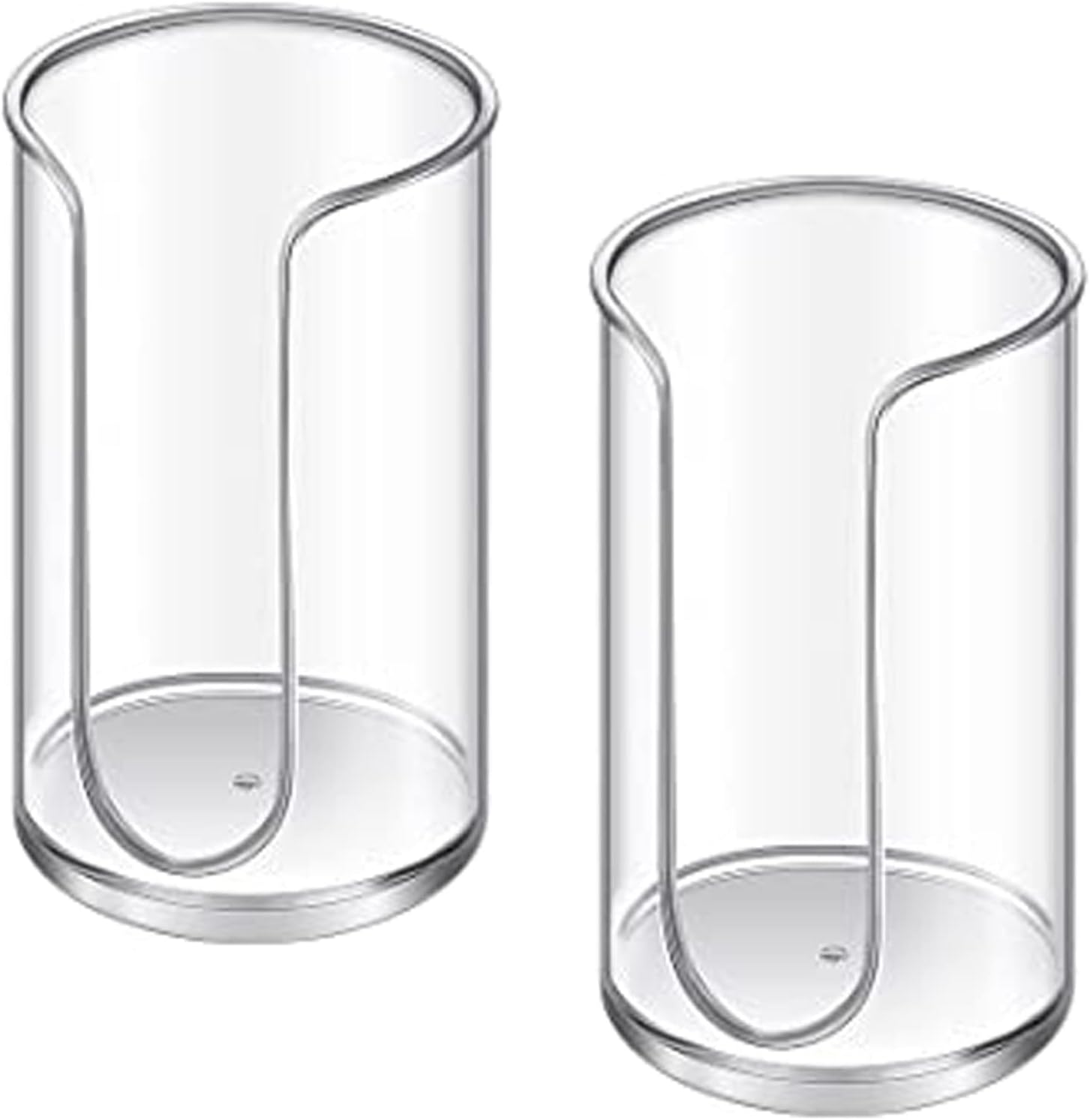 Paquete de 2 dispensadores de vasos de papel desechables para baño, dispensador de plástico compacto pequeño para tazas de plástico para encimeras