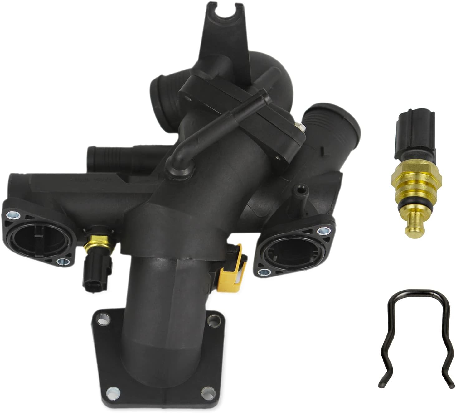 Conjunto de carcasa de termostato de refrigerante de motor compatible con Jaguar 4.2L 5.0L V8 Gas S-Type XF XJ8 XJR XK XK8 XKR Base OE# AJ811793