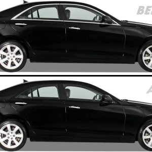 SlickMod Revestimiento de vinilo opaco cromado para Cadillac ATS Sedan 2013-2018 (negro brillante) SlickMod Revestimiento de vinilo opaco cromado para Cadillac ATS Sedan 2013-2018 (negro brillante)