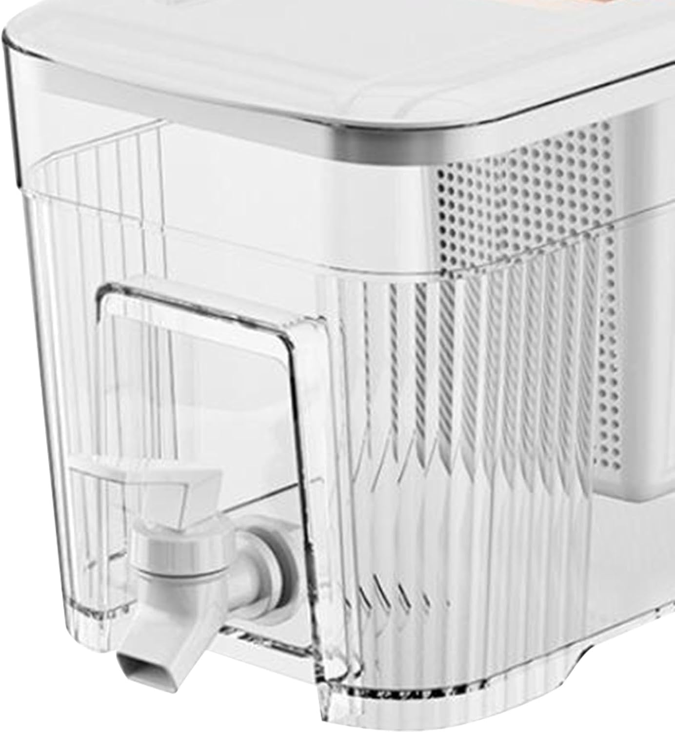 Dispensador de jugo helado de 6 litros, con tapa pequeña, dispensador de bebidas para refrigerador, soporte transparente y resistente, jarra de té