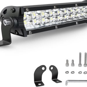 Barra de luz LED de doble fila de 7 pulgadas  60 W Slim LED Spot Flood Combo Off Road Luz de conducción todoterreno, luces LED antiniebla luces de Barra de luz LED de doble fila de 7 pulgadas  60 W Slim LED Spot Flood Combo Off Road Luz de conducción todoterreno, luces LED antiniebla luces de