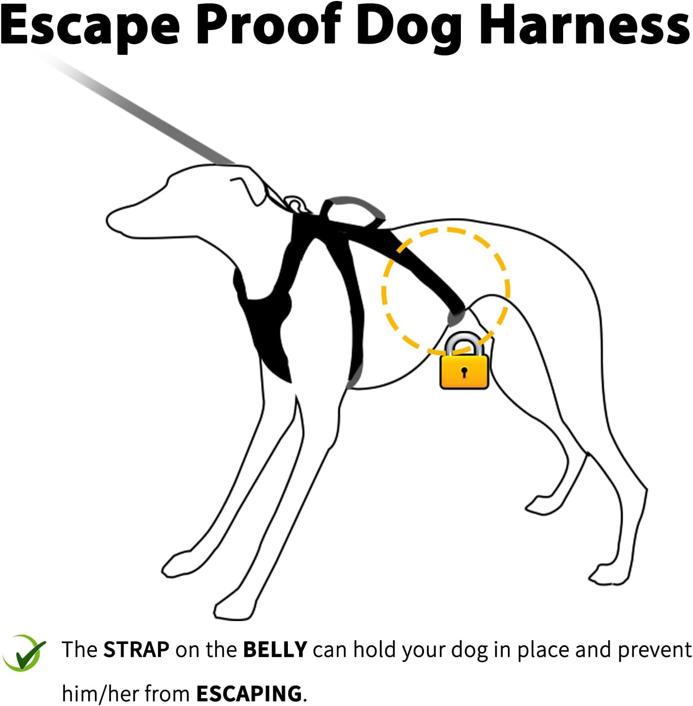 Arnés para perro a prueba de escapes, arnés reflectante sin tirones con asa de elevación, chaleco ajustable para mascotas con clips delanteros y