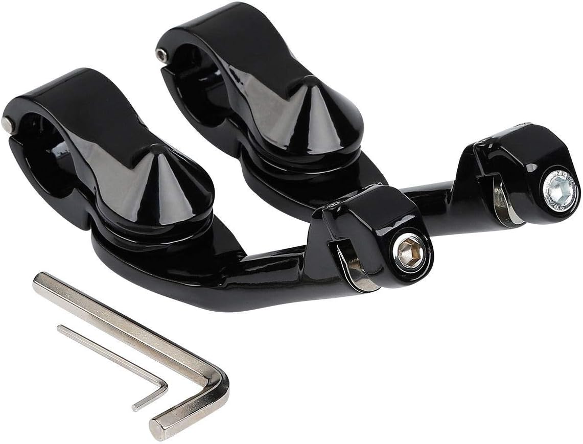 Kit de montaje de clavijas de carretera ajustable en ángulo largo de 1-14 pulgadas de 1.260 in, color negro brillante, compatible con Harley Touring