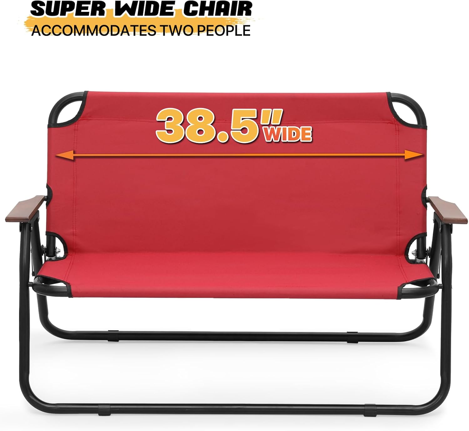 MoNiBloom Silla plegable de doble asiento para campamento, playa, césped, picnic, senderismo, viajes, portátil, plegable, plegable, para 2 personas,