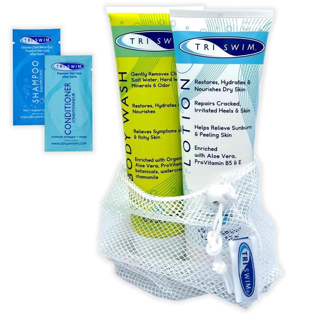 TRISWIM Set de regalo para el cuidado del cuerpo  After Swim Body Wash and Lotion 8.5 onzas líquidas con aroma cítrico con aloe vera y manzanilla
