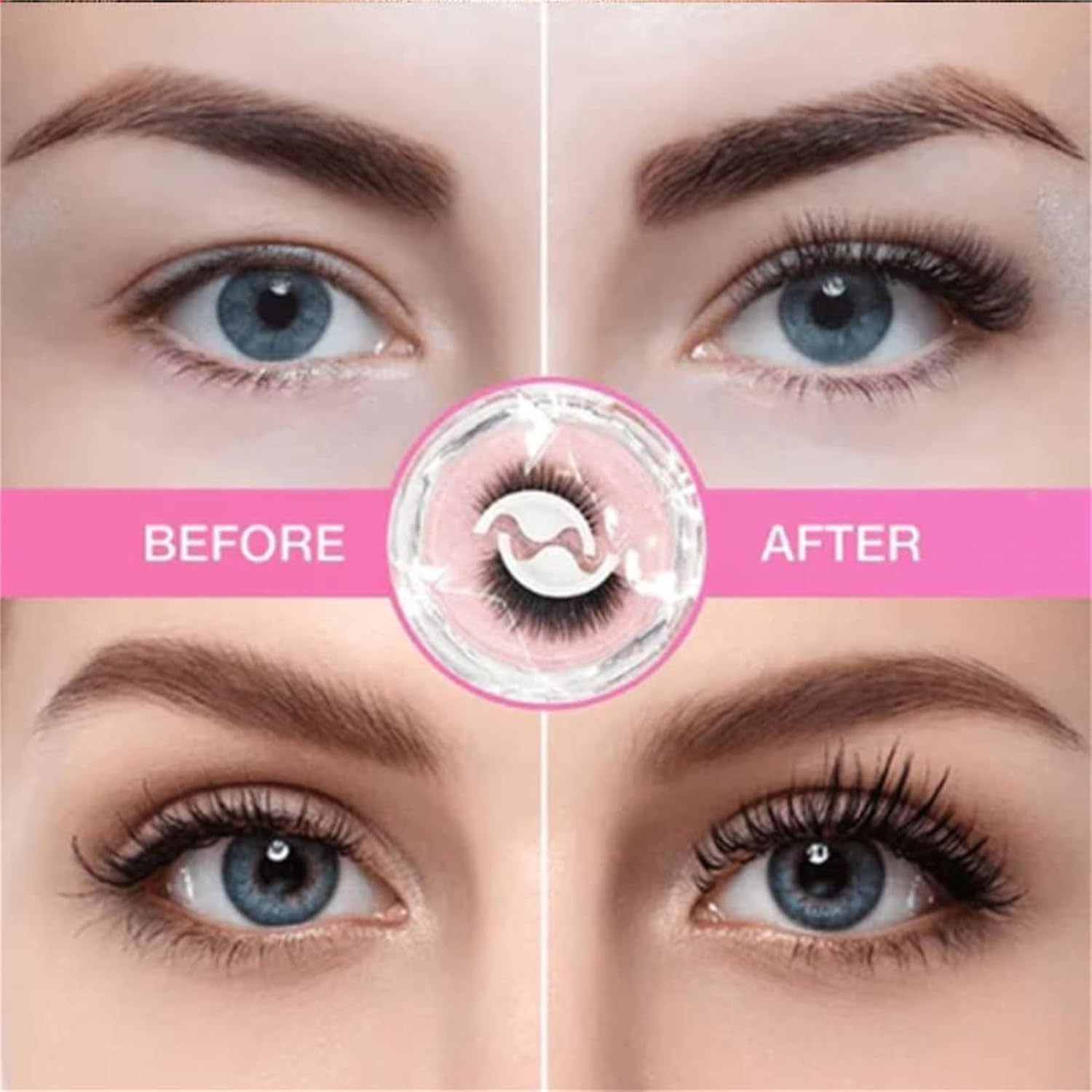Banrlopu – Pestañas de ojos Miss Really, 5 pares de pestañas autoadhesivas naturales para mujeres, sin pegamento, pestañas autoadhesivas, pestañas
