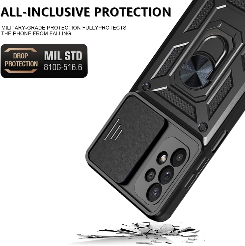 RJYWSQH Para Samsung Galaxy A32 5G Caso Caja Del Teléfono Con Protector De Pantalla Para Samsung Galaxy A32 5G – Negro
