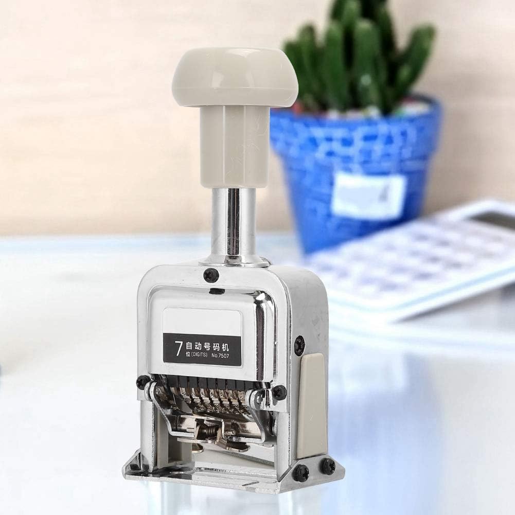 Máquina numeradora automática de sellos de numeración Bates, 7 dígitos, kits de impresión de sellos, máquina de numeración, equipo de oficina,