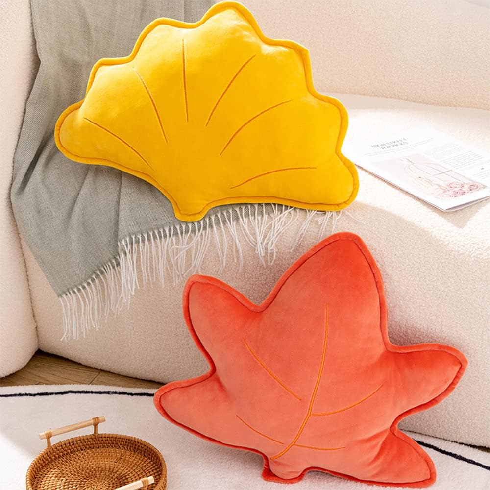 Almohada 3D de felpa para plantas, cojín decorativo para cama, sofá, silla, hogar, oficina, regalo temático, accesorios para fotos (hoja de arce)