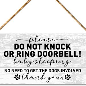 Letrero de bebé para puerta delantera, no hay necesidad de conseguir a los perros involucrados, letrero de advertencia de perro para decoración del Letrero de bebé para puerta delantera, no hay necesidad de conseguir a los perros involucrados, letrero de advertencia de perro para decoración del