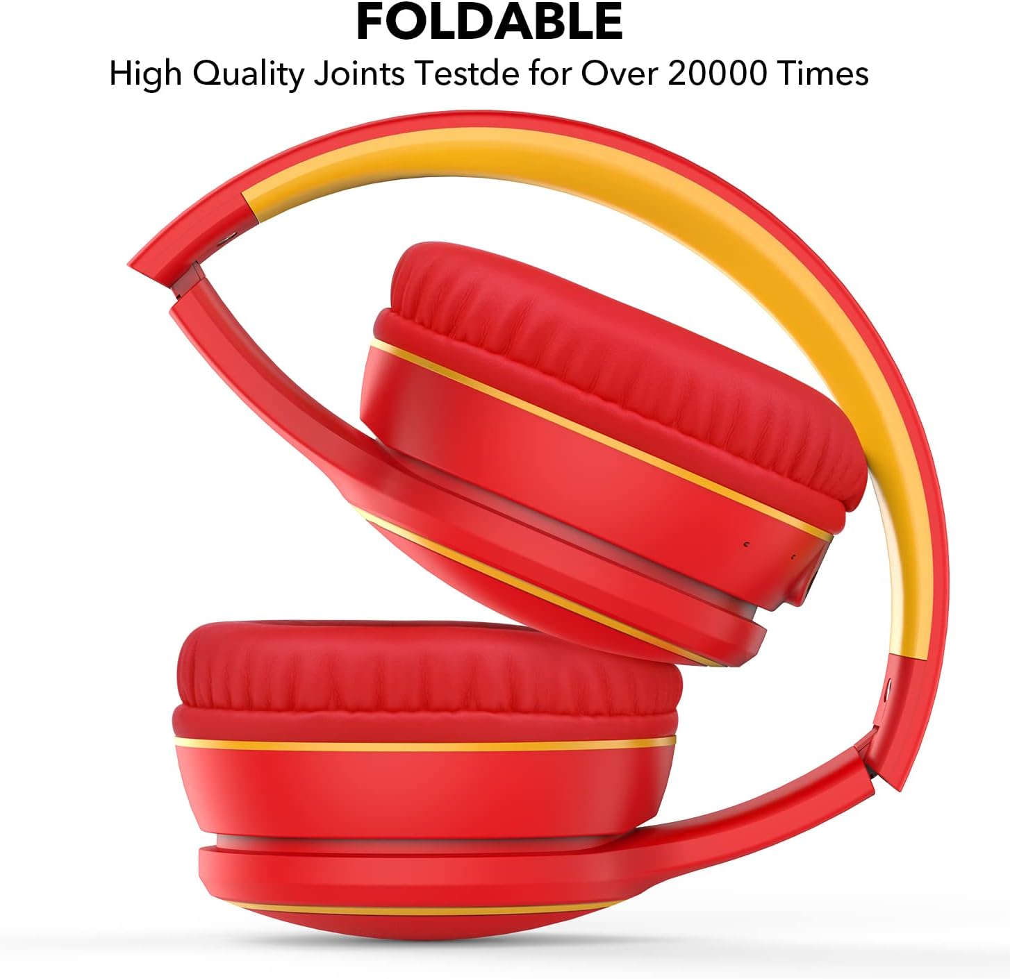 RORSOU B10 – Auriculares inalámbricos Bluetooth sobre la oreja, ligeros y plegables con micrófono, tiempo de reproducción de 50 horas, control de