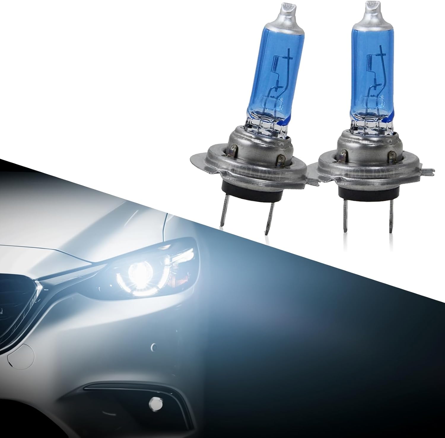 Jewkot Pack-2 Luces halógenas para automóvil, bombillas superbrillantes, luces antiniebla delanteras, luces de haz altobajo, repuesto de bombilla,