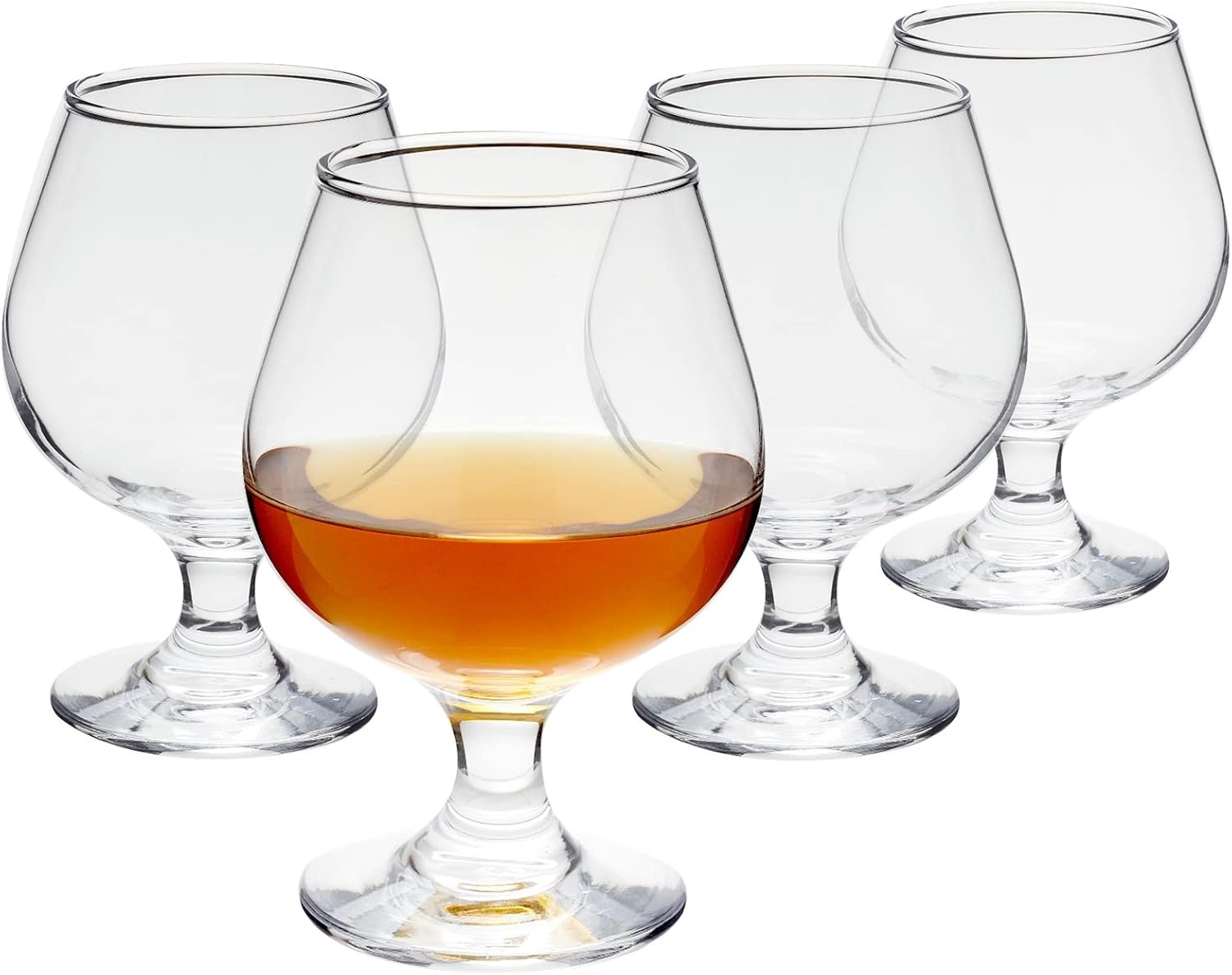 Juvale Juego de 4 copas de brandy para whisky, copas de vino de tallo corto para bourbon, coñac, brandy (13 onzas)
