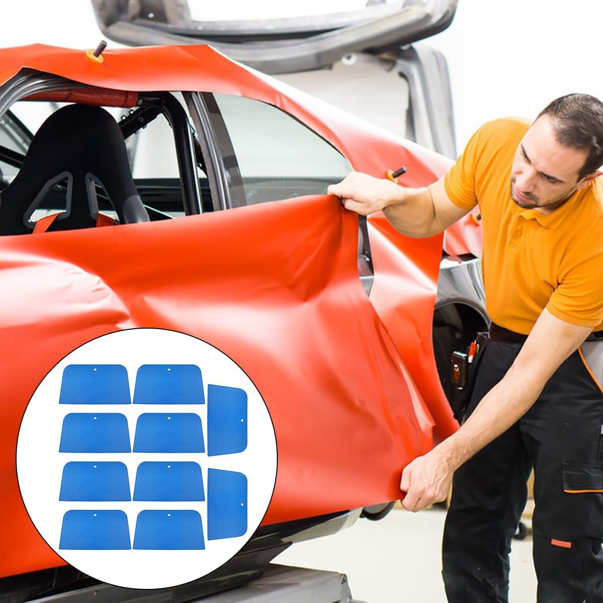 DaKuan Juego de 10 esparcidores de relleno de carrocería automotriz, esparcidor de plástico reutilizable de 6 pulgadas para aplicar rellenos,