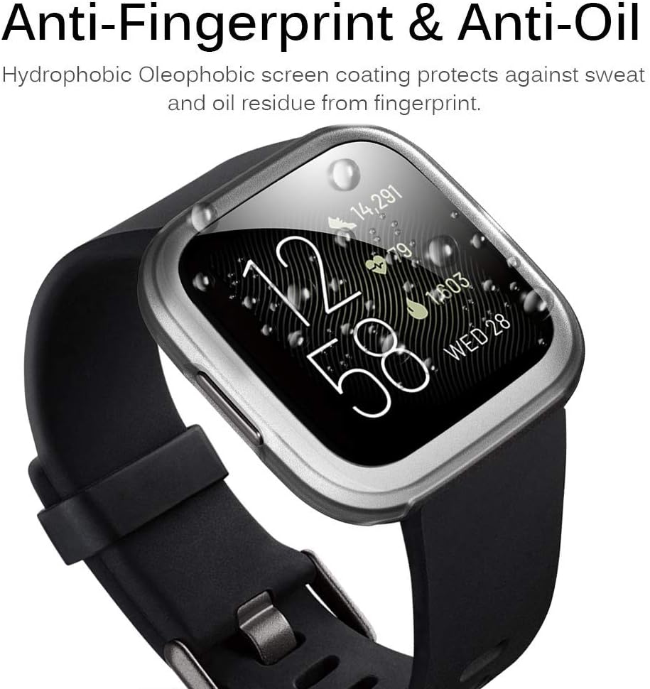 Miimall Funda compatible con Fitbit Versa 2 con protector de pantalla transparente, cobertura completa, antiarañazos, mate, funda protectora para