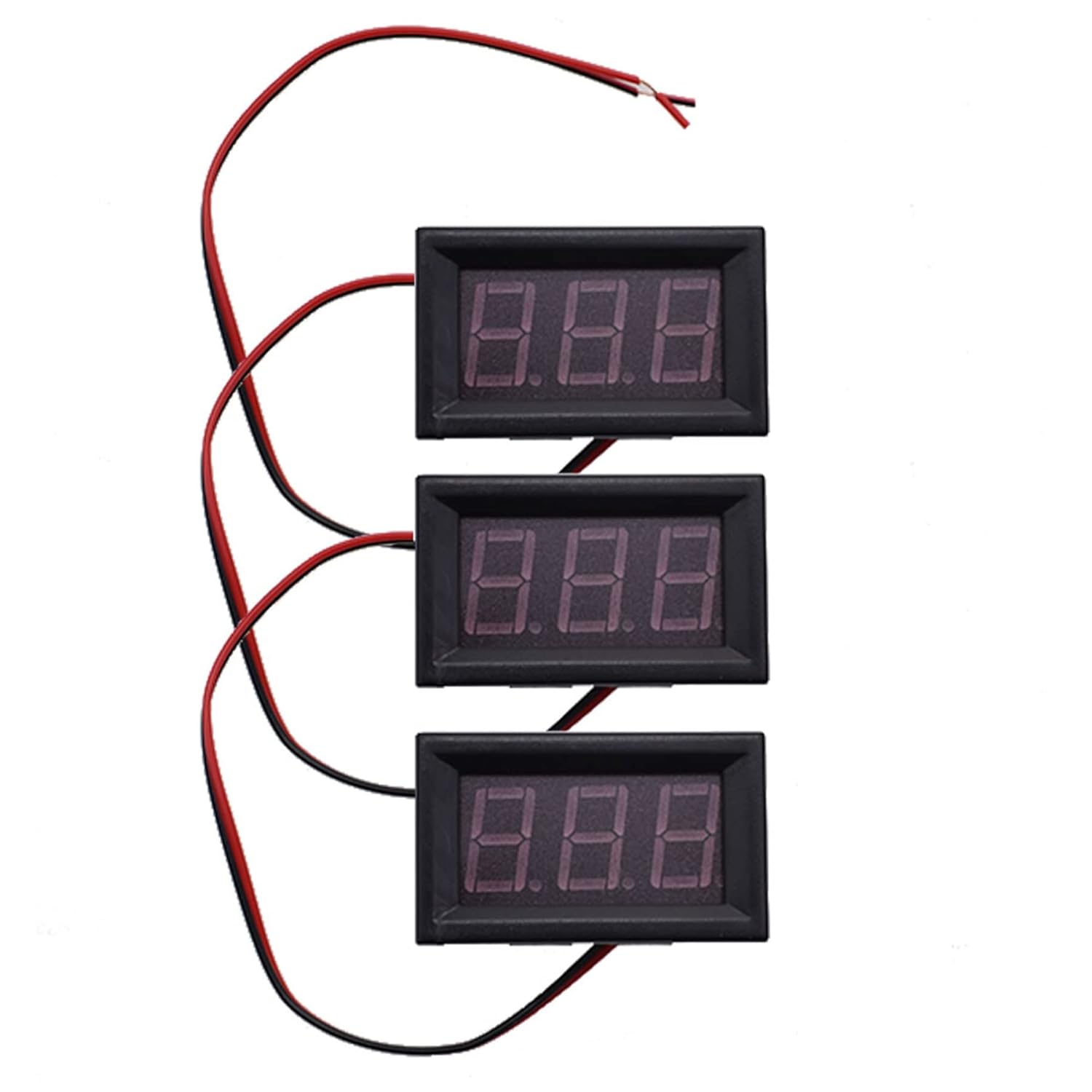 DC 0-30V 3-Digital Display Medidor de Voltaje 3pcs Voltímetro Panel Motocicleta