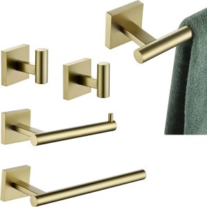 KOKOSIRI Juego de accesorios de baño de 5 piezas que incluye toallero de 24 pulgadas, soporte para toallas de 10 pulgadas, soporte para papel KOKOSIRI Juego de accesorios de baño de 5 piezas que incluye toallero de 24 pulgadas, soporte para toallas de 10 pulgadas, soporte para papel