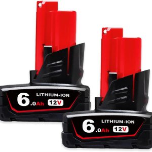 Paquete de 2 baterías de repuesto de iones de litio M-12 de 6Ah para Milwaukee M-12 compatibles con batería Milwaukee de 12 V 48-11-2460 48-11-2412 Paquete de 2 baterías de repuesto de iones de litio M-12 de 6Ah para Milwaukee M-12 compatibles con batería Milwaukee de 12 V 48-11-2460 48-11-2412