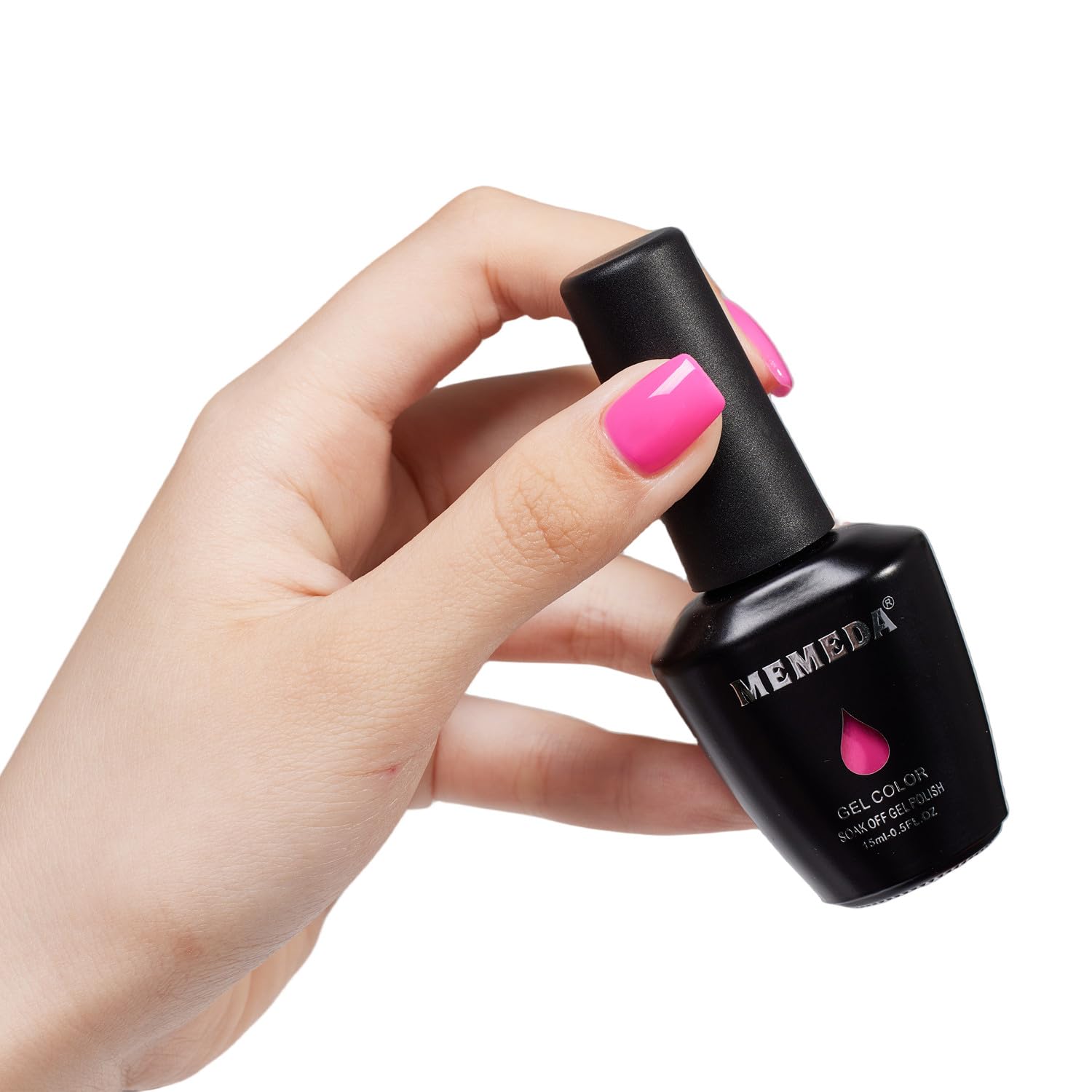MEMEDA Esmalte de uñas en gel, 0.5 onzas líquidas, color rosa neón y rosa intenso, diseño de arte de uñas para niñas, salón de belleza, regalo de