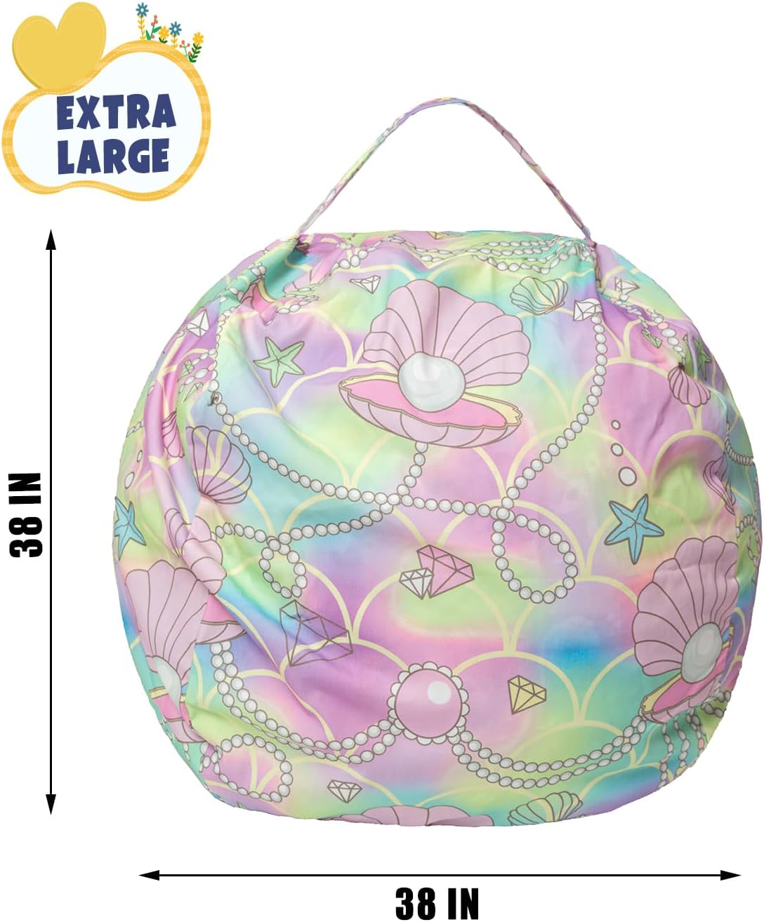 Funda para puf de almacenamiento de animales de peluche, para niños, mantas, toallas, puf (solo funda), sofá de lona con cremallera YKK, extra