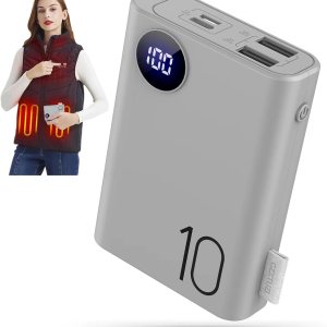 Banco de energía de 5 V 2 A para chaleco calentado, tamaño de paquete de 10000 mAh, batería de chaqueta calentada, cargador portátil con pantalla Banco de energía de 5 V 2 A para chaleco calentado, tamaño de paquete de 10000 mAh, batería de chaqueta calentada, cargador portátil con pantalla