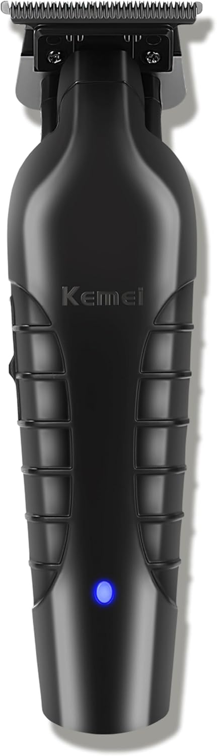 Kemei 2299 Cortadora profesional de pelobarba para hombres, cortapelos sin huecos para barbero con hoja en T, recargable inalámbrica