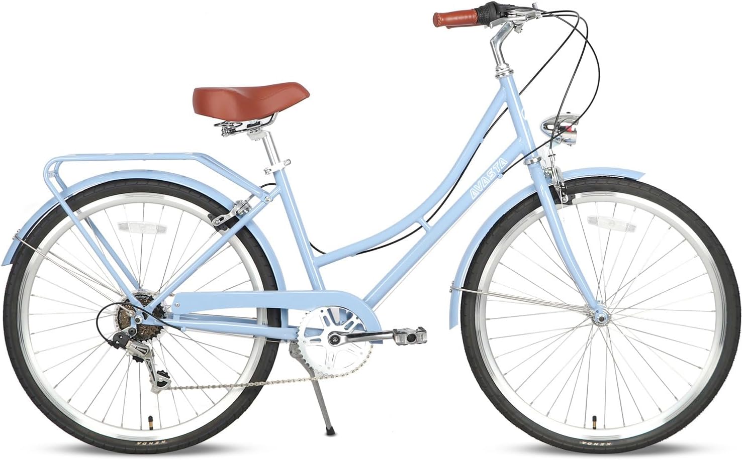 AVASTA Bicicleta híbrida para mujer, ligera, de 26 pulgadas, para ciudad, cómoda, para mujer, 6 velocidades, varios colores