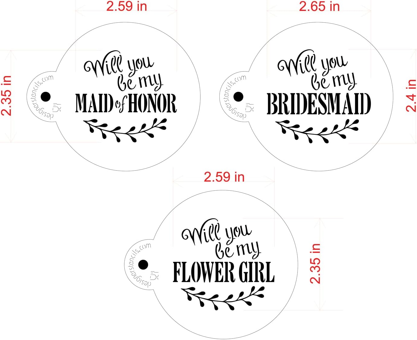 Serás mi dama de honor Plantilla de galletas C994 de Designer Stencils