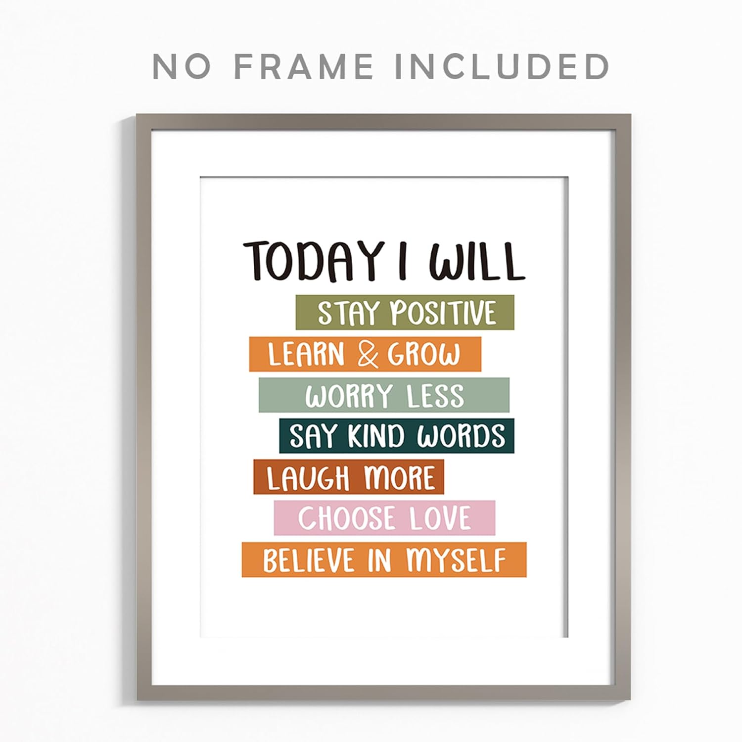 Today I Will, Positive Affirmations Poster for Kids, Classroom Decor, Kids Wall Art, Kids Room Wall Decor, Nursery Decor, Encouragement Artwork