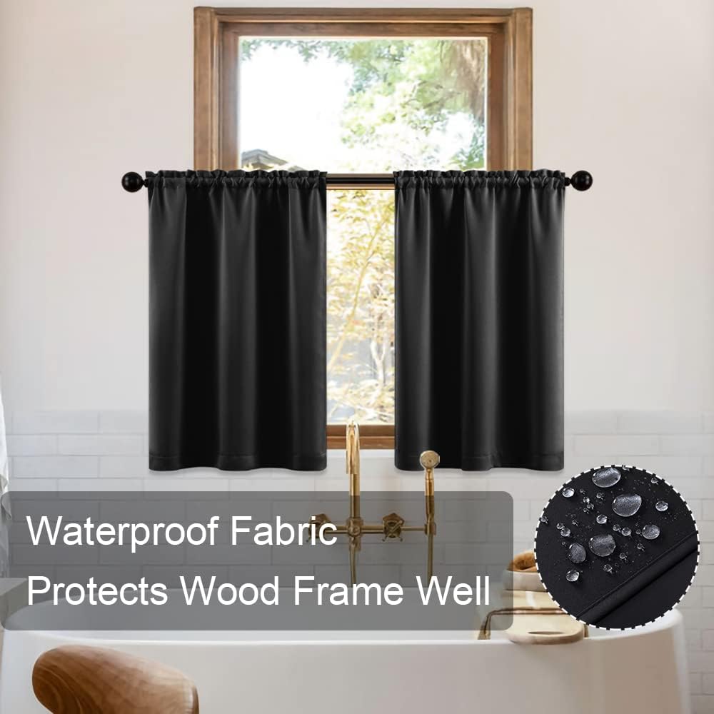 XTMYI Cortinas opacas para ventana pequeña de cocina de 24 pulgadas sobre el fregadero, persianas opacas impermeables para ventanas de cámper,
