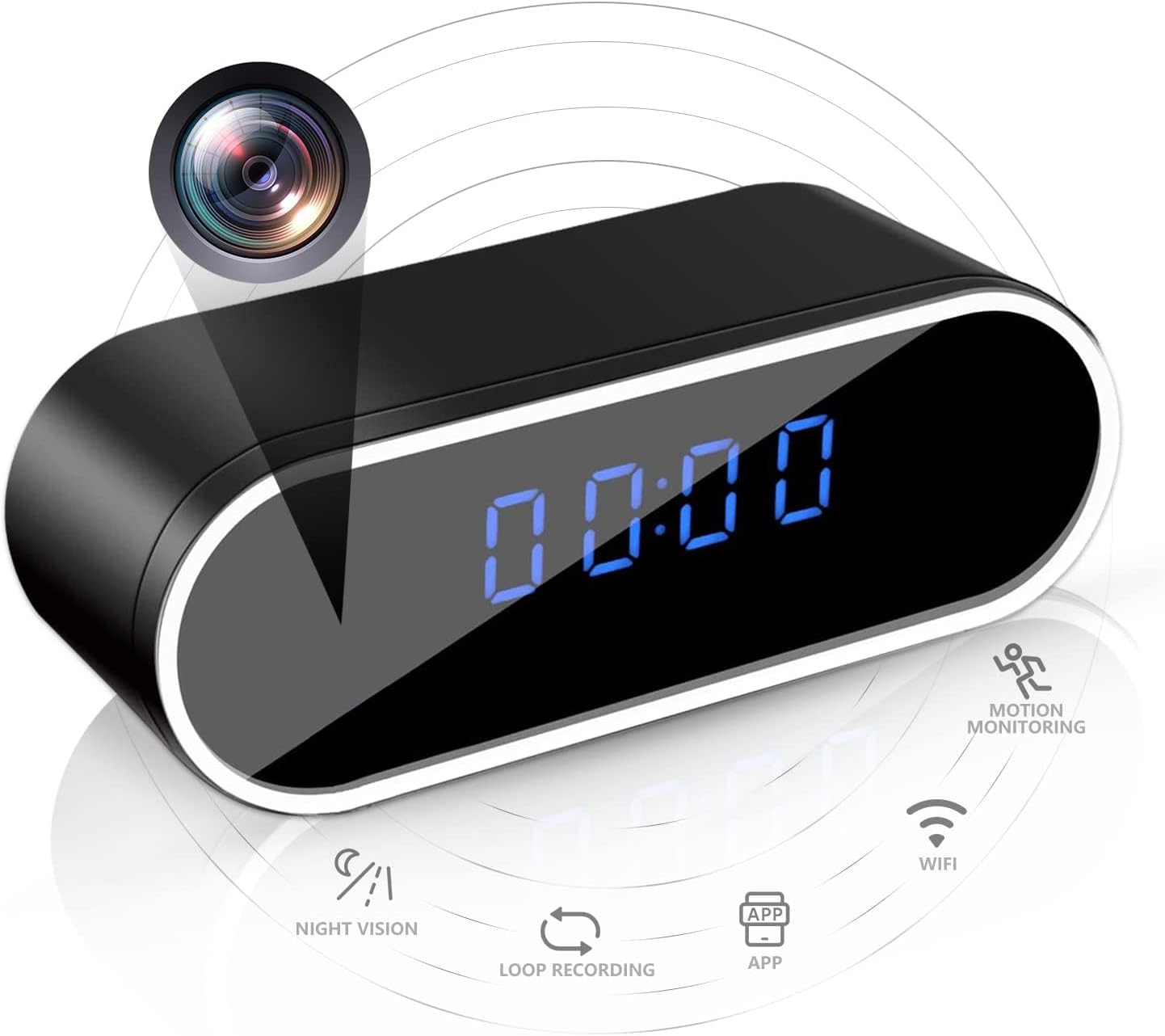 Reloj de cámara oculta, cámara espía 1080P con WiFi pequeña cámara oculta de seguridad para el hogar para vigilancia de interioreshogaroficina