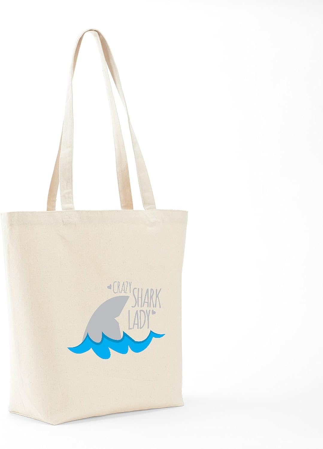 CafePress Crazy Shark Lady Tote Bag Natural Canvas Tote Bag, Cloth Shopping Bag