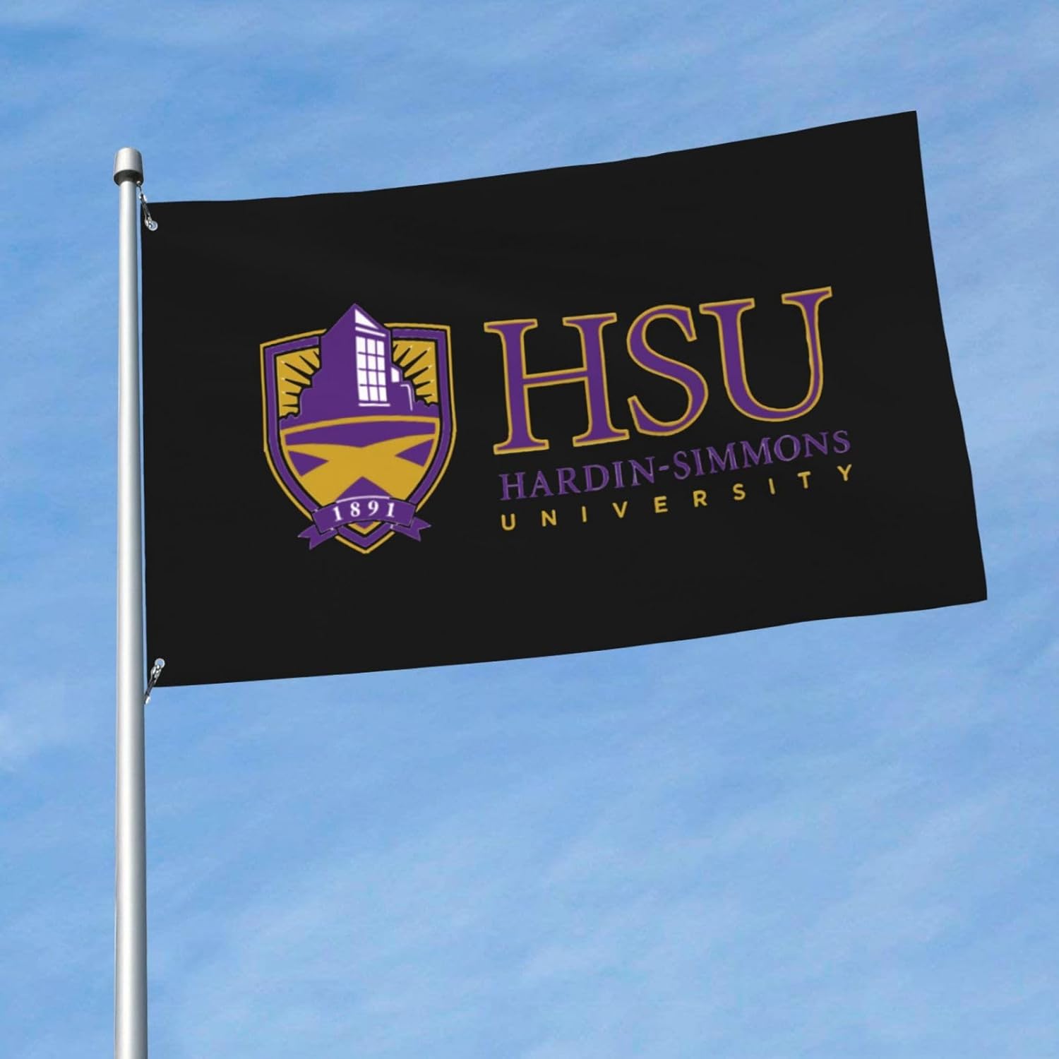 Hardin-Simmons – Bandera decorativa para exteriores con logotipo de la universidad, de 3 x 5 pies, bandera de jardín, bandera individual para