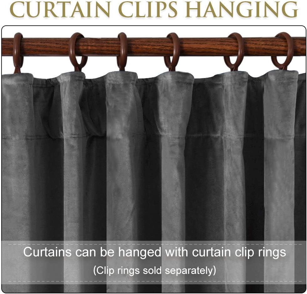 StangH – Cortinas de terciopelo largas, extra anchas, con pestañas traseras