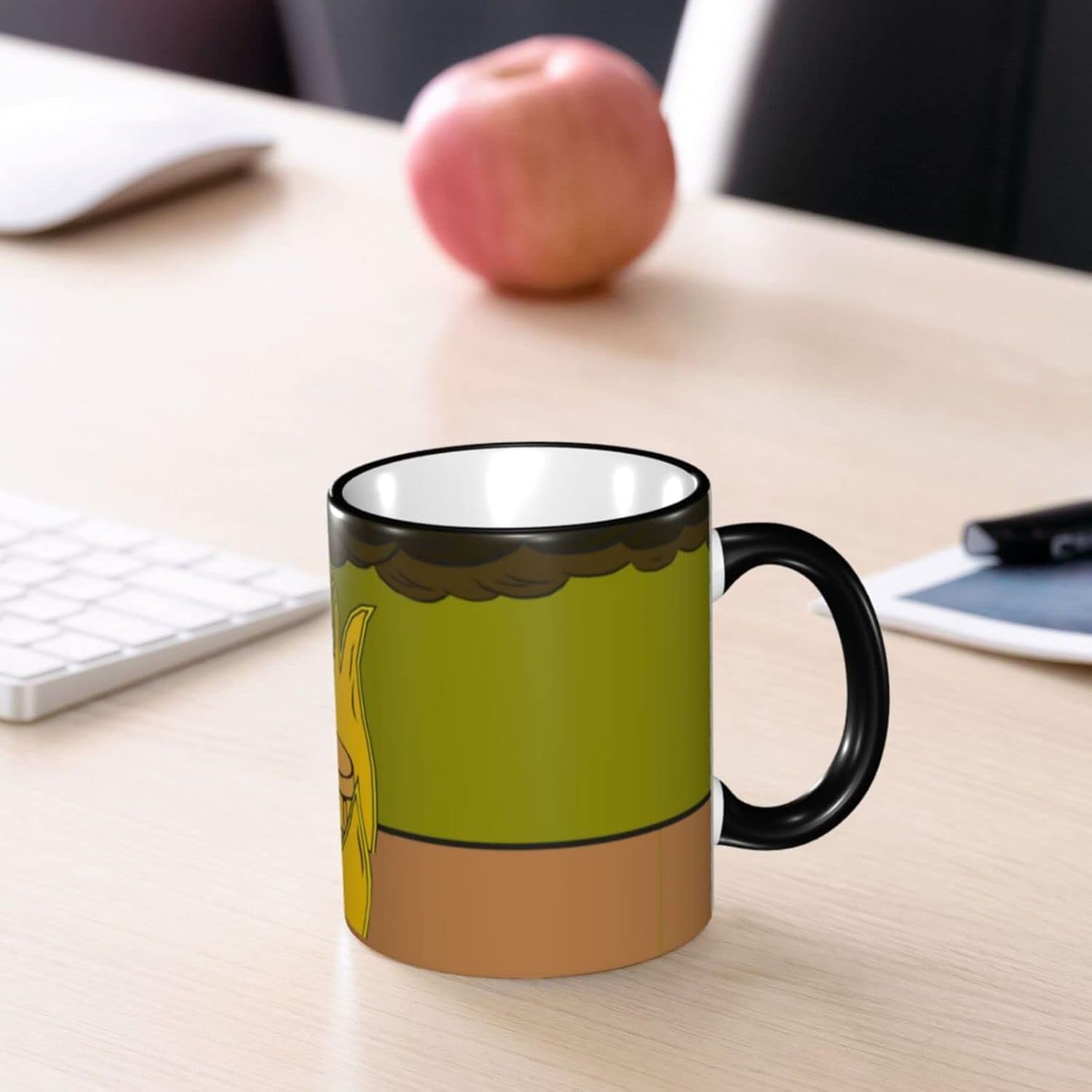 This is fine Mug, Funy Taza de café de viaje para hombres y mujeres, taza de té de cerámica de 11 onzas, regalos inspiradores divertidos, color negro