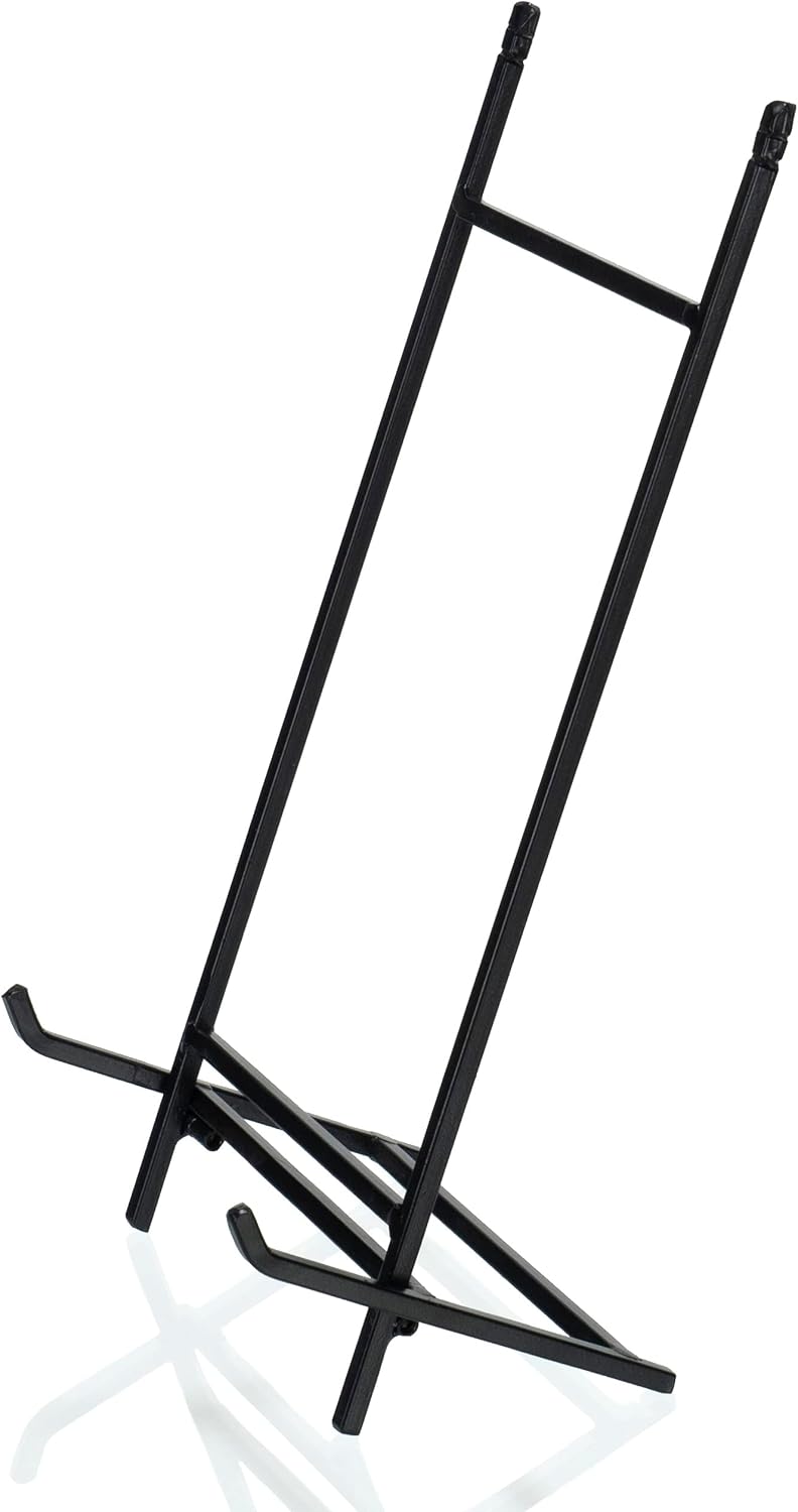 Red Co. Soporte decorativo de metal moderno de 12 pulgadas de alto y caballete de soporte de arte en acabado negro